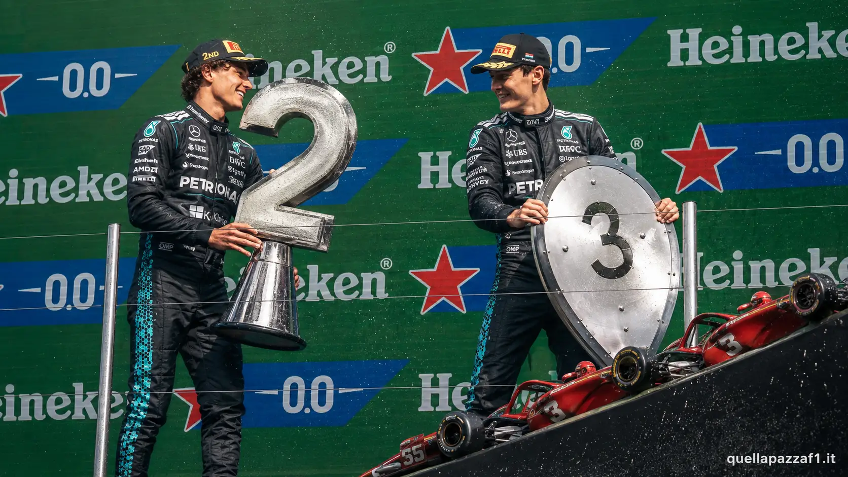 Mercedes, doppio podio a Zandvoort: Antonelli sogna la vittoria, Russell trasforma la W17 in un autobus